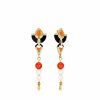 Earrings | Lalique L'Oiseau De Feu Earrings, Large Yellow Gold/ Sapphires/ Diamonds/ Fire Opals/ Jade/ Carnelian/ Lacquer