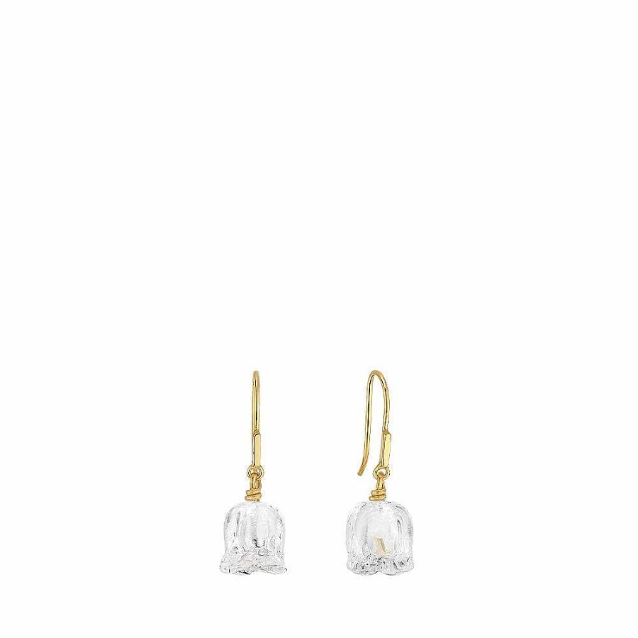 Earrings | Lalique Muguet Earrings Clear Crystal/ Vermeil