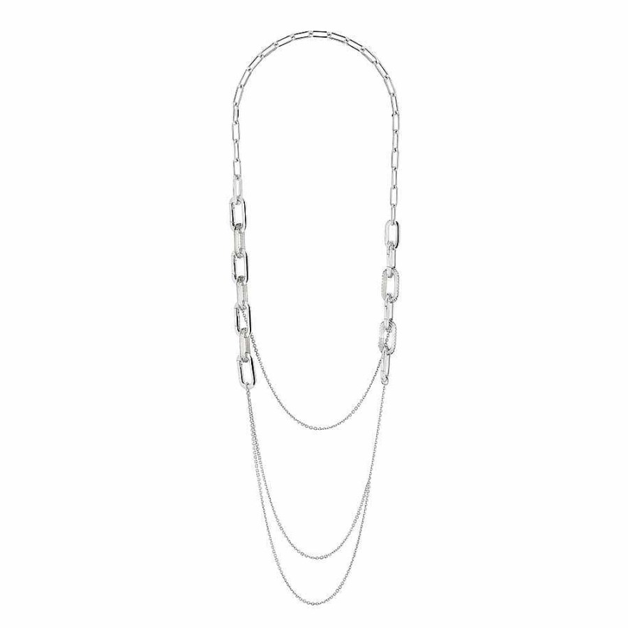 Necklaces | Lalique Empreinte Animale Long Necklace Clear Crystal/ Silver