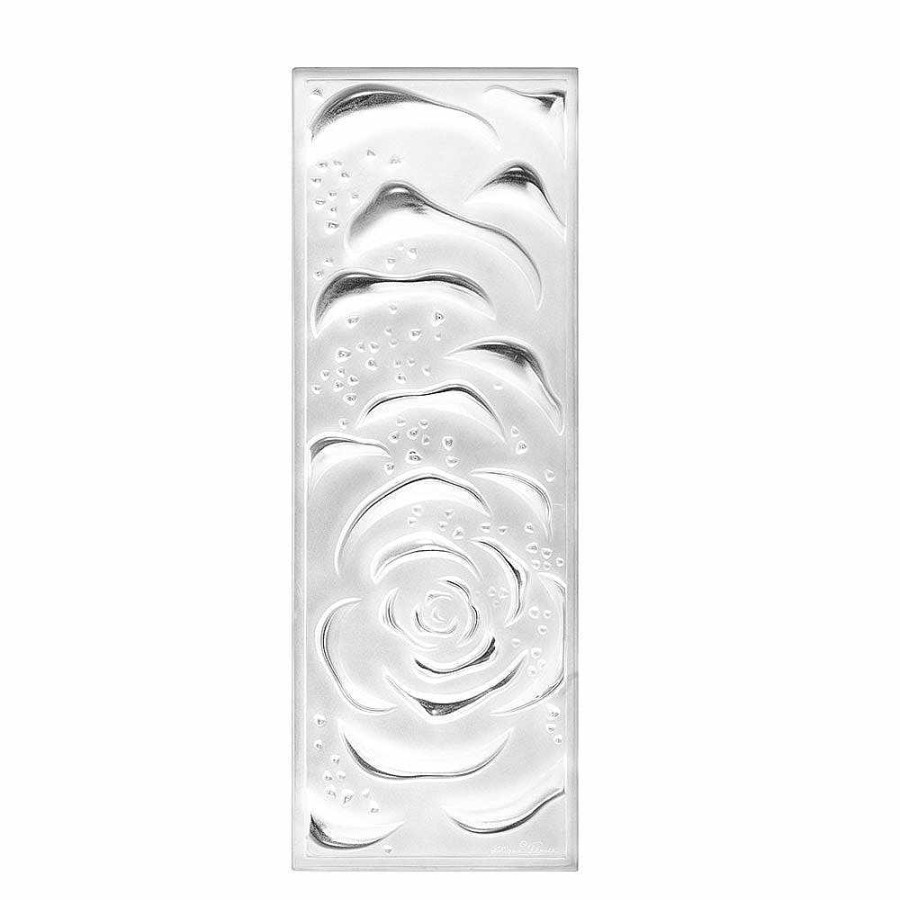 Decorative Panels | Lalique Roses Decorative Panel Clear Crystal/ Non Mirrored/ Large Size