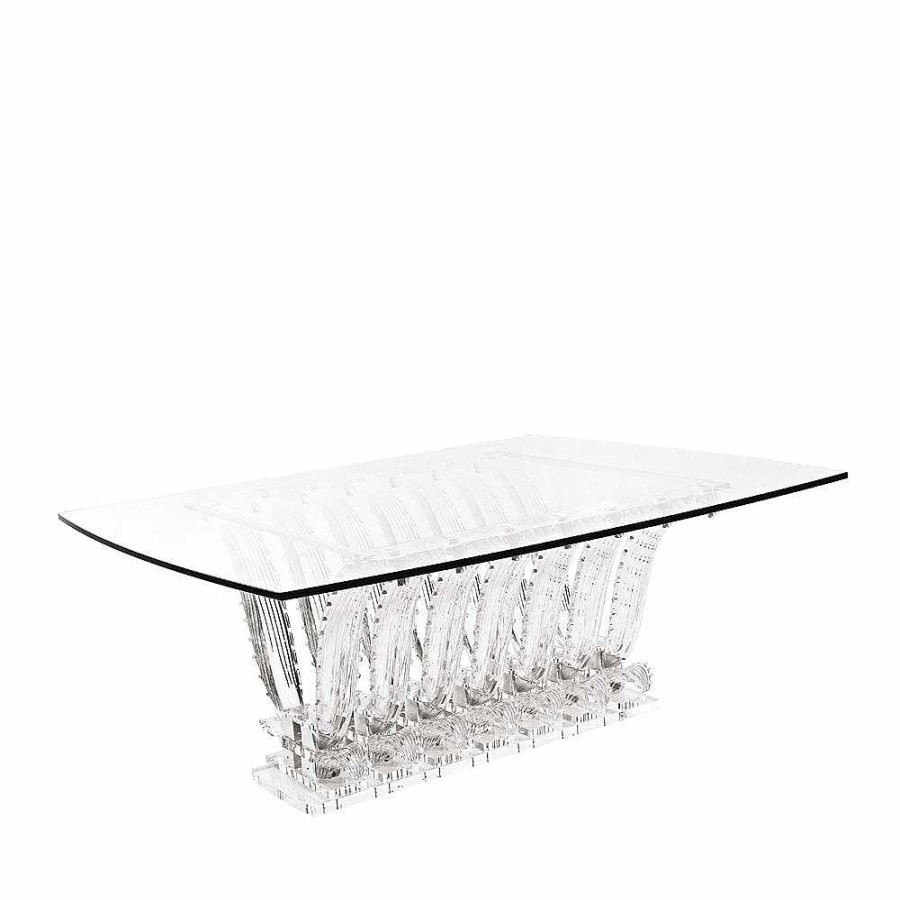 Tables | Lalique Cactus Rectangular Table Clear Crystal