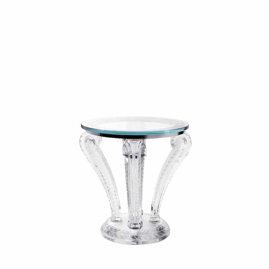 Tables | Lalique Marsan Pedestal Table Clear Crystal