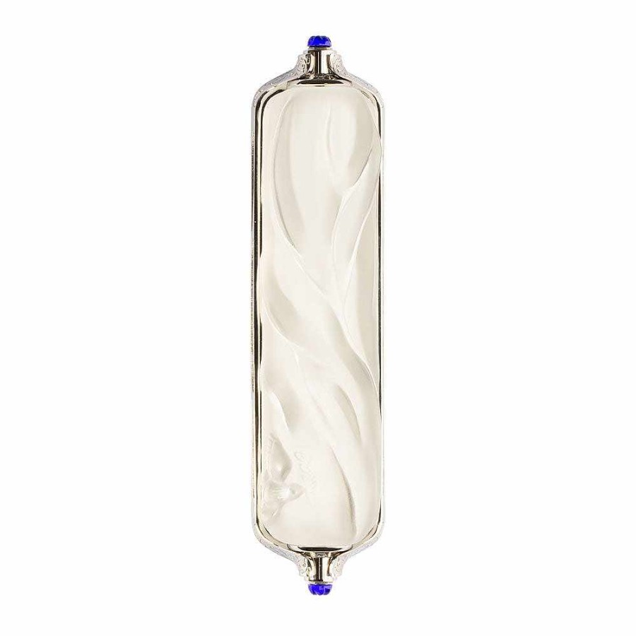 Sculptures | Lalique Mezuzah By Irma Large Size Clear And Nickel