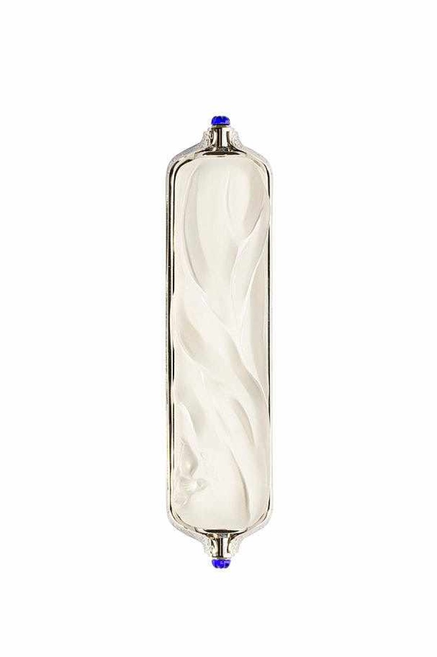 Sculptures | Lalique Mezuzah By Irma Large Size Clear And Nickel