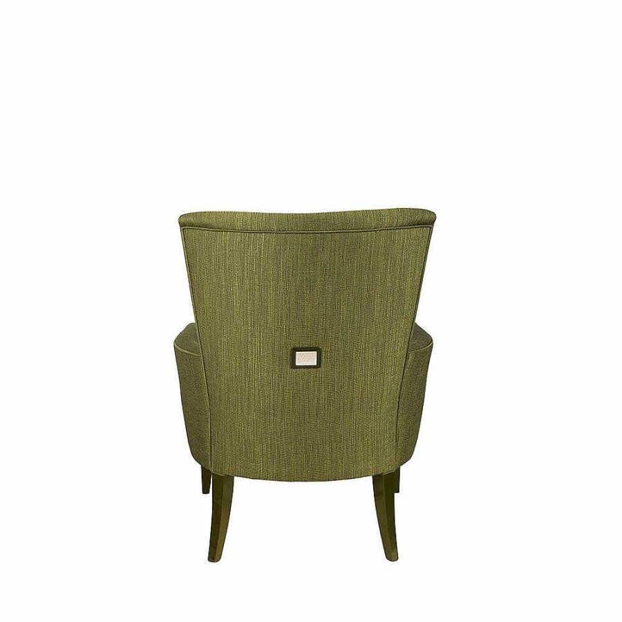 Seatings | Lalique Raisins Villa Rene Lalique Contemporary Armchair Gold Luster Crystal/ Green Lacquered And Green Fabric