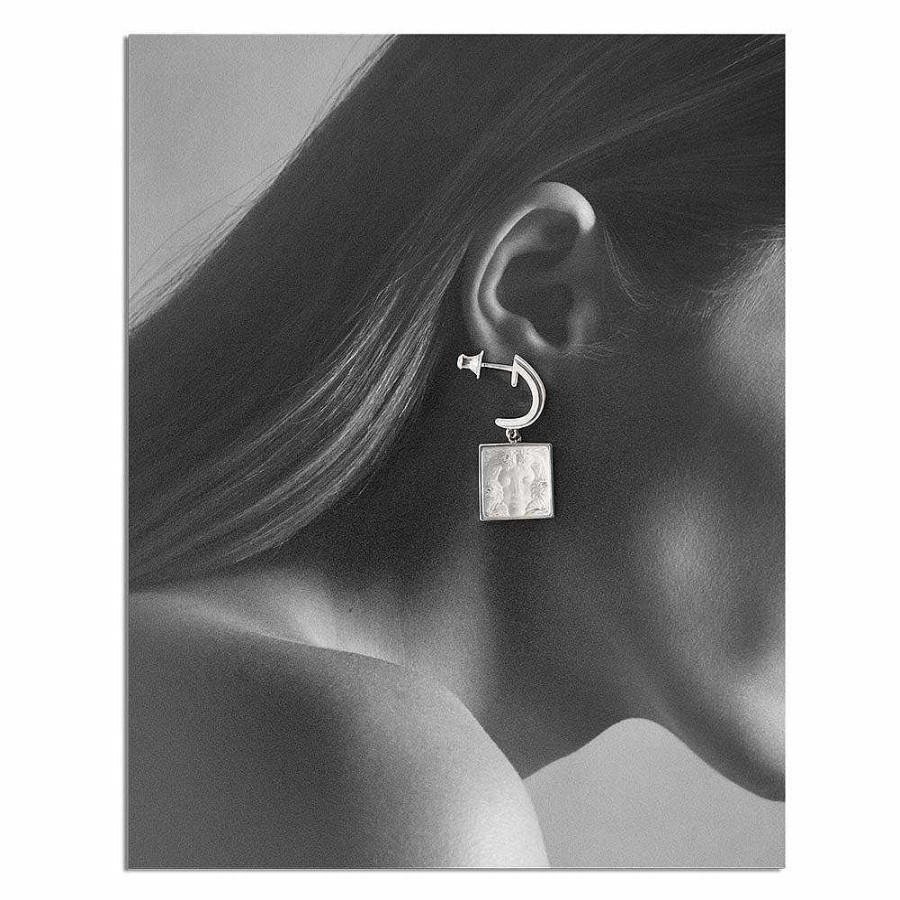 Earrings | Lalique Arethuse Earrings Clear Crystal/ Silver