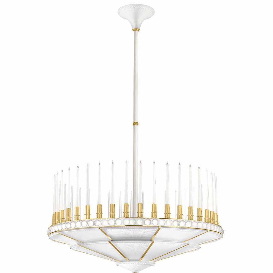 Chandeliers | Lalique Perles Chandelier Clear Crystal/ Satin Gilded Finish