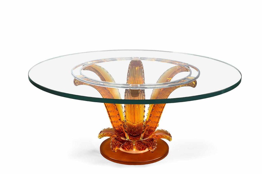 Tables | Lalique Cactus Coffee Table Amber Crystal