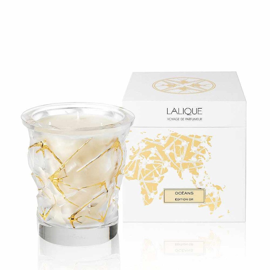 Crystal Editions | Lalique Oceans "Gold Edition", Crystal Scented Candle