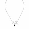 Necklaces | Lalique Hirondelles Necklace Clear Crystal/ Onyx/ Silver