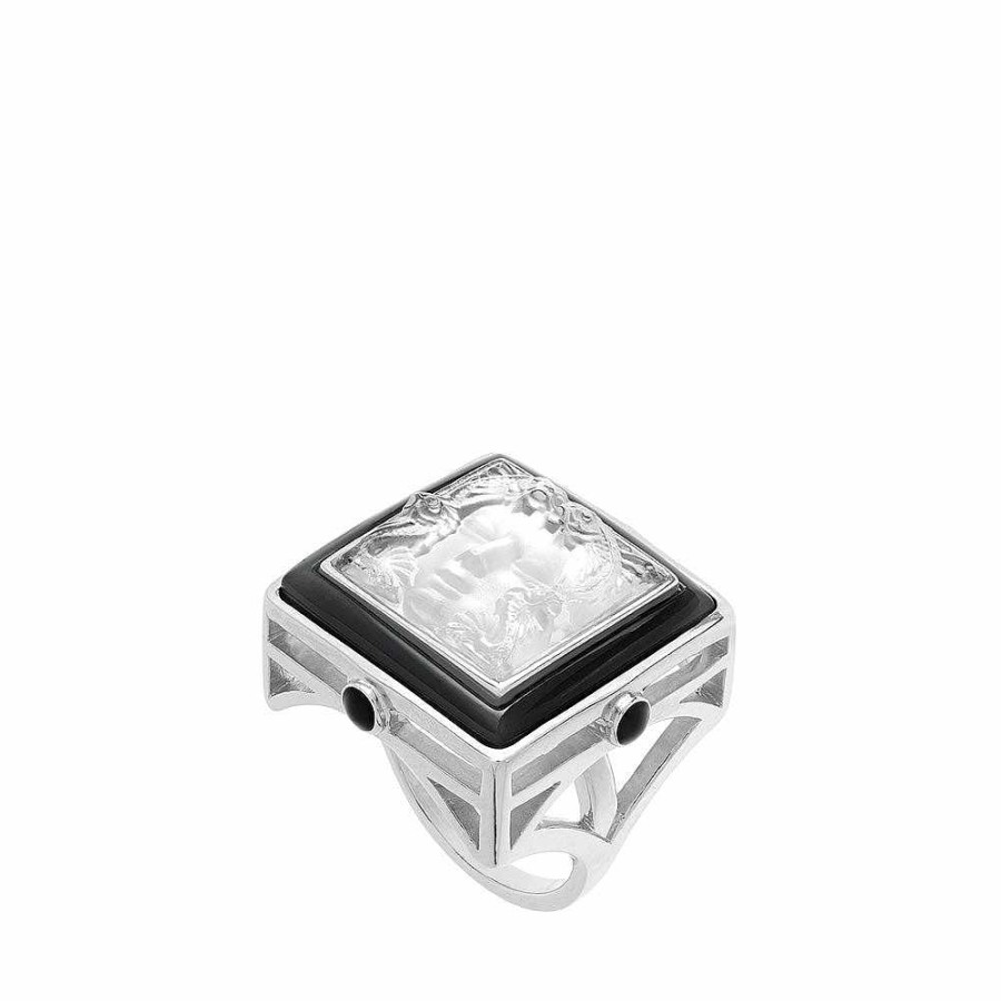 Rings | Lalique Arethuse Ring Clear Crystal/ Black Lacquer/ Silver