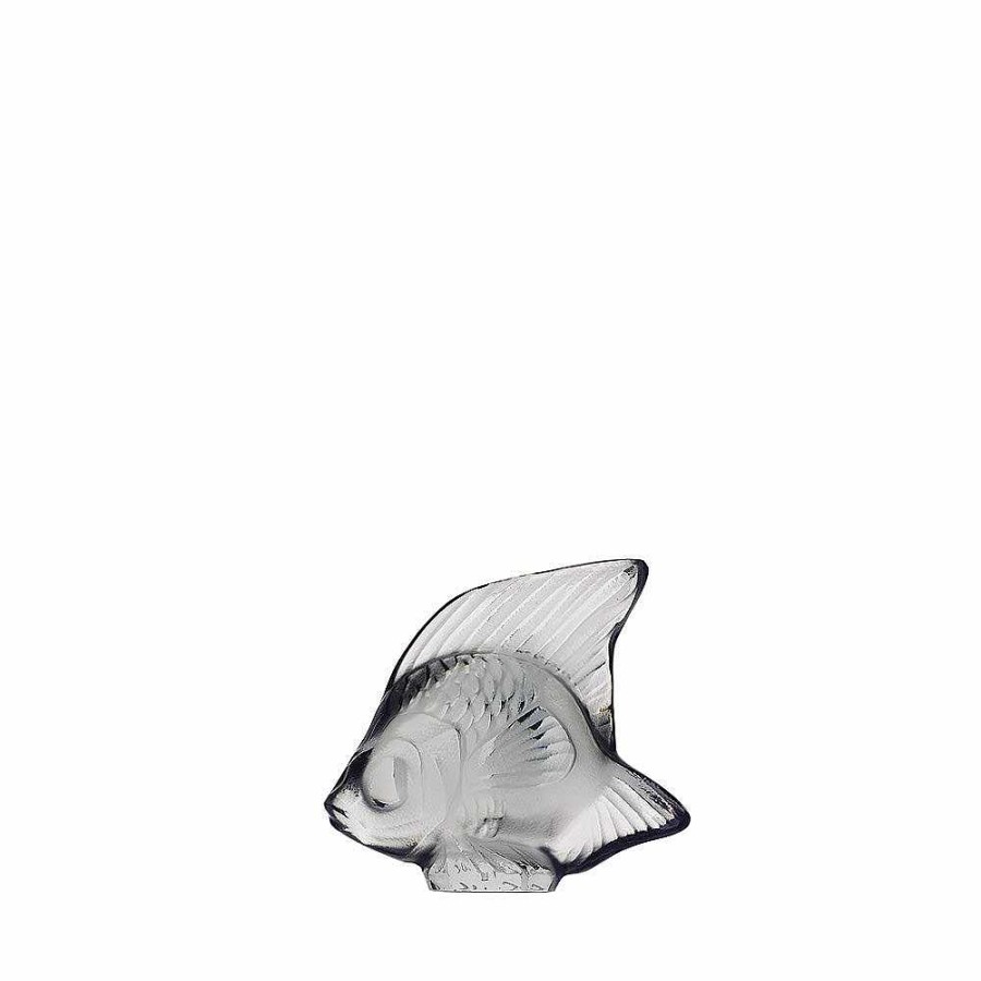 Sculptures | Lalique Fish Sculpture Grey Crystal