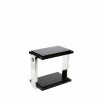 Tables | Lalique Masque De Femme Side Table Clear Crystal/ Black Lacquered And Polished Steel Wtih Black Granite Top