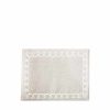 Table Linens | Lalique Scallop Embroidered Placemat Metallic Linen/ Silver Embroidery/ Rectangular