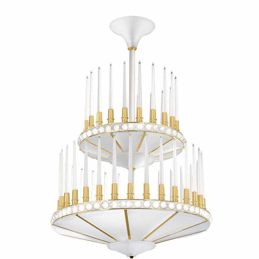 Chandeliers | Lalique Perles Chandelier Clear Crystal/ Satin Gilded Finish