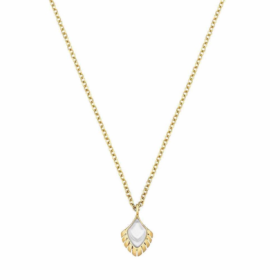 Pendants | Lalique Paon Pendant White Pearly Clear Crystal/ 18K Yellow Gold-Plated