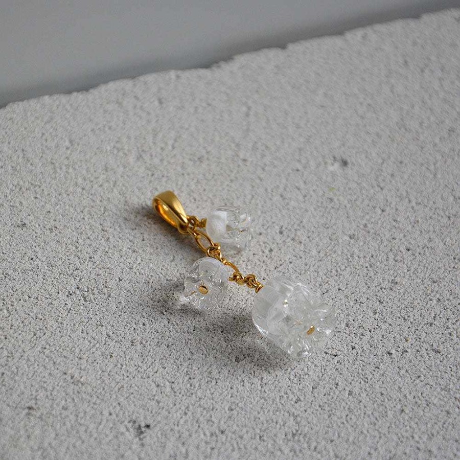 Pendants | Lalique Muguet Pendant 3 Clear Crystal/ Vermeil