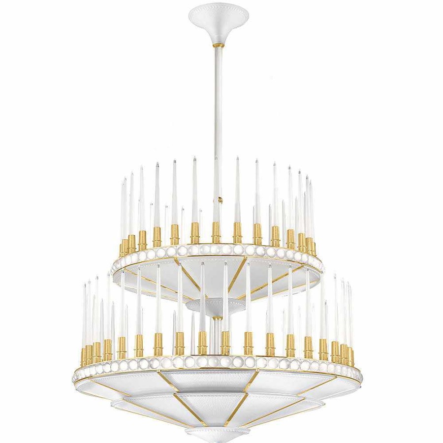 Chandeliers | Lalique Perles Chandelier Clear Crystal/ Satin Gilded Finish