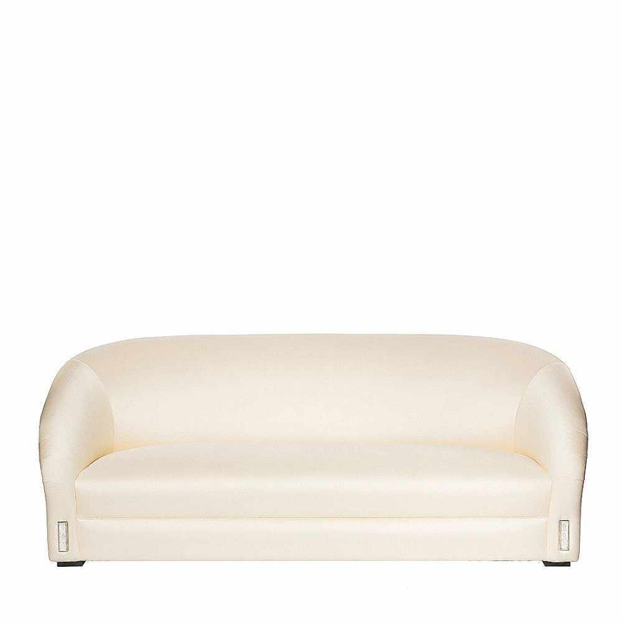 Seatings | Lalique Raisins Classic Sofa Clear Crystal And Ivory Silk/ Large Size