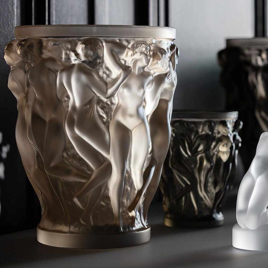 Vases | Lalique Sirenes Vase, Terry Rodgers & Lalique, 2017 Midnight Blue Crystal/ Platinum Finish/ Lost Wax Technique