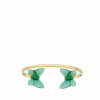 Bracelets | Lalique Papillon Flexible Bracelet Green Crystal/ 18K Yellow Gold-Plated