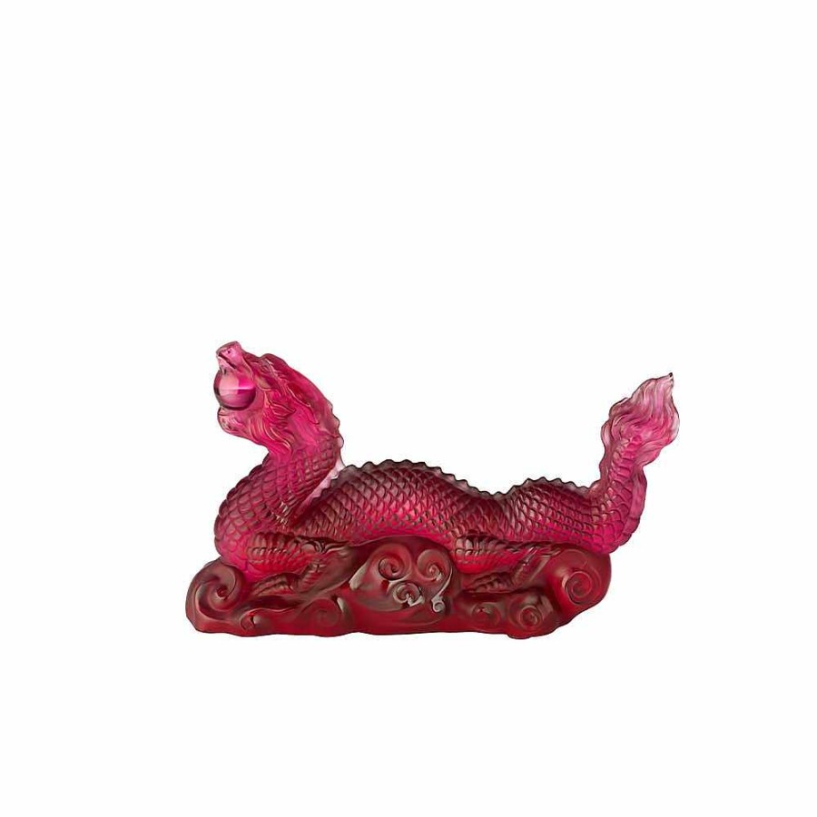 Sculptures | Lalique Tianlong Dragon Sculpture Red Crystal