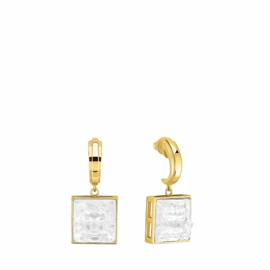 Earrings | Lalique Arethuse Earrings Clear Crystal/ Vermeil