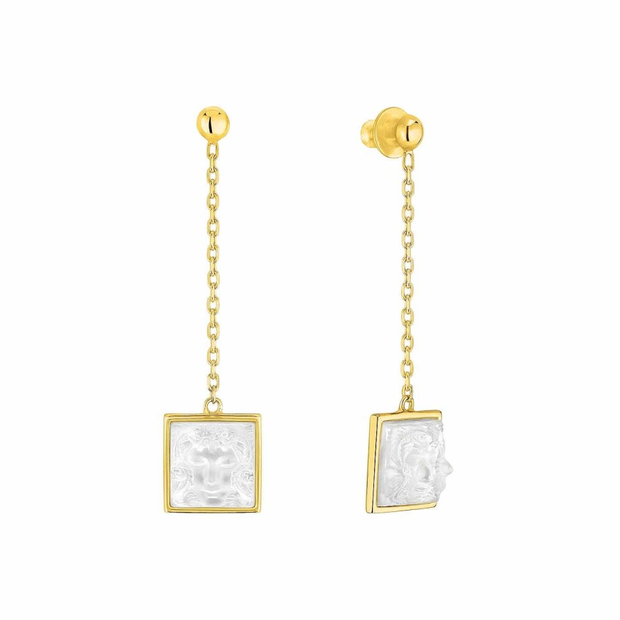 Earrings | Lalique Arethuse Long Earrings Clear Crystal/ Vermeil