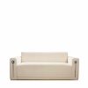 Seatings | Lalique Masque De Femme Contemporary Sofa Clear Crystal And Ivory Silk/ Small Size