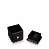 Boxes | Lalique Masque De Femme Tissue Box Black Lacquered With Clear Crystal