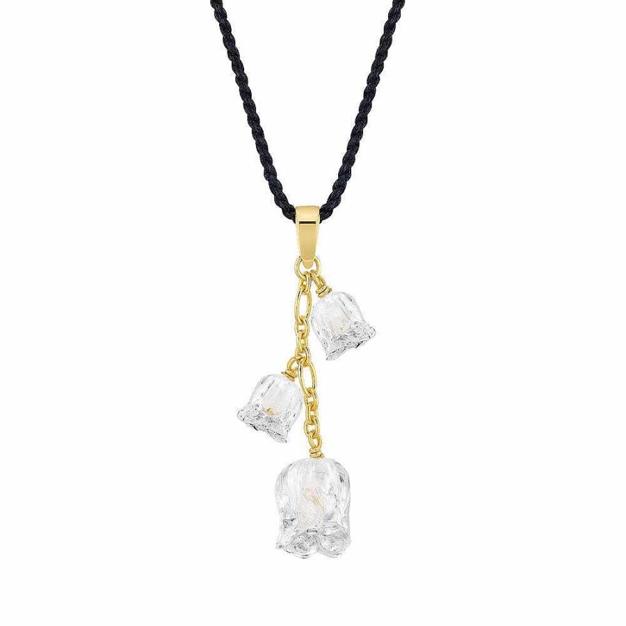 Pendants | Lalique Muguet Pendant 3 Clear Crystal/ Vermeil