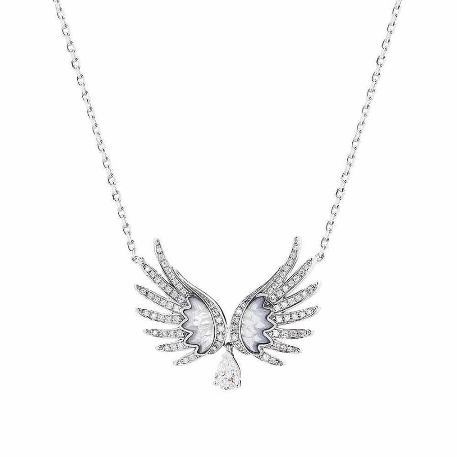 Necklaces | Lalique Vesta Necklace, Large White Gold/Diamonds/ Mother-Of-Pearl