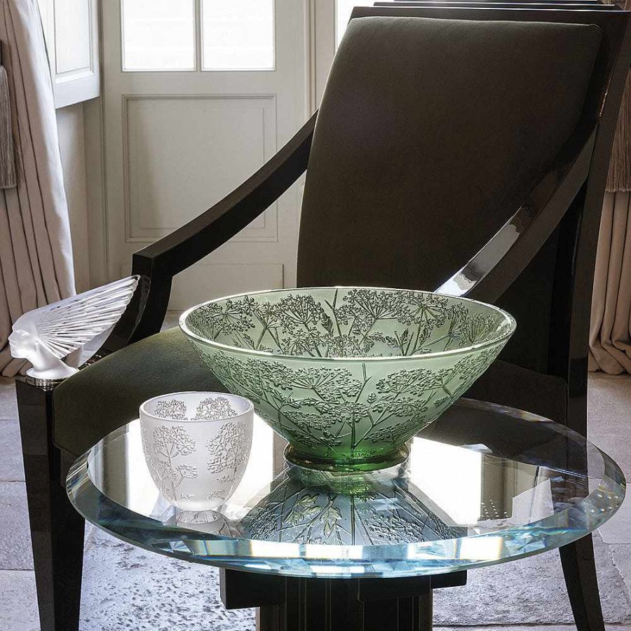 Seatings | Lalique Victoire Armchair Clear Crystal/ Black Lacquered And Ivory Silk