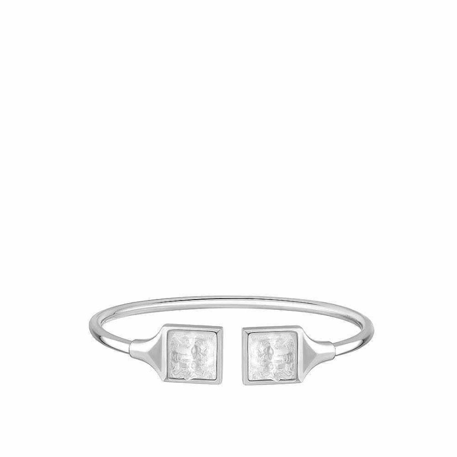 Bracelets | Lalique Arethuse Flexible Bangle Clear Crystal/ Silver