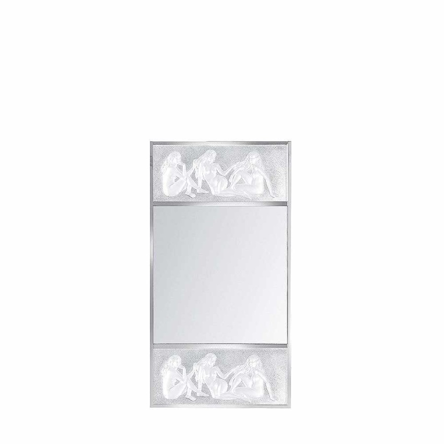 Mirrors | Lalique Les Causeuses Mirror Clear Crystal/ Chrome Finish/ Medium Size