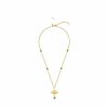 Necklaces | Lalique Ginkgo Small Necklace Antinea Green Crystal/ 18K Yellow Gold-Plated