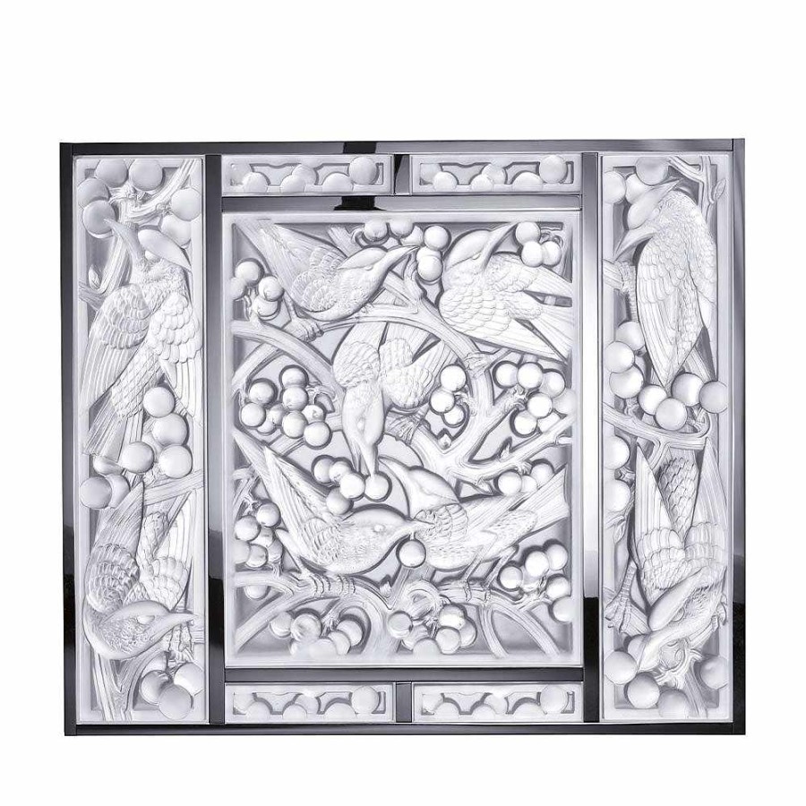 Decorative Panels | Lalique Merles Et Raisins Head Up Decorative Panel Clear Crystal/ Chrome/ Mirrored