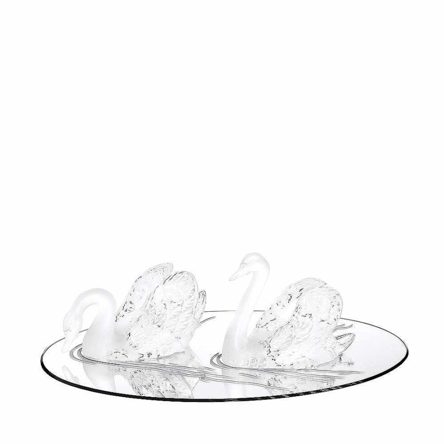 Mirrors | Lalique Swan Mirror Clear Crystal/ Large Size