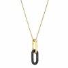 Pendants | Lalique Empreinte Animale Pendant Black Crystal/ Yellow Gold Plated