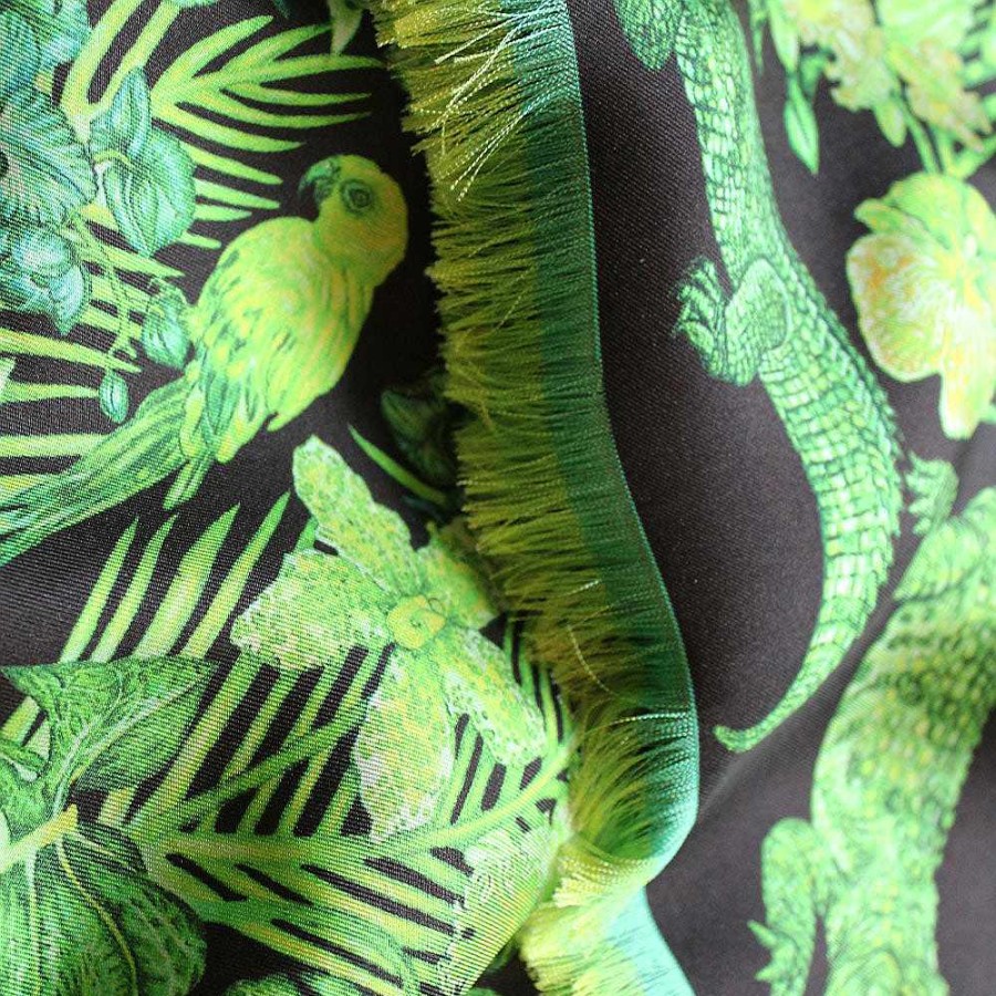 Scarves | Lalique Scarf Lalique By Ginny Litscher, Neon Green Jungle Design Neon Green Jungle Design/ 100% Silk