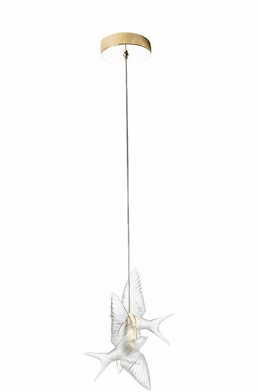 Ceiling Lamps & Lights | Lalique Hirondelles Ceiling Lamp Clear Crystal/ Chrome Finish