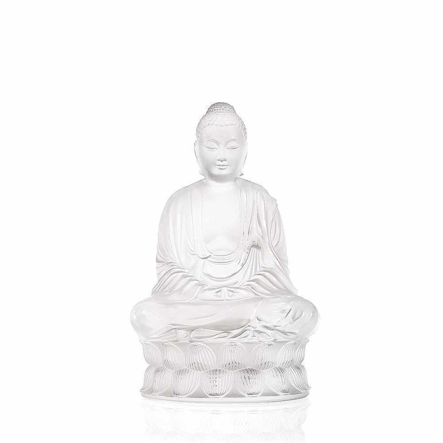 Sculptures | Lalique Tall Buddha Sculpture Clear Crystal