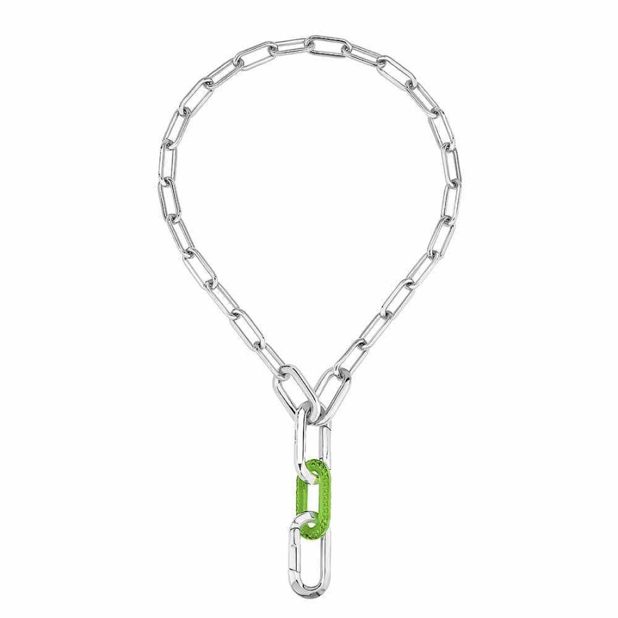 Necklaces | Lalique Empreinte Animale Necklace Green Crystal/ Silver