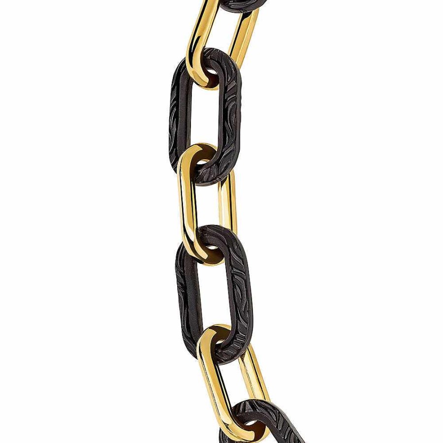 Necklaces | Lalique Empreinte Animale Necklace 12 Crystals Black Crystal/ Yellow Gold Plated