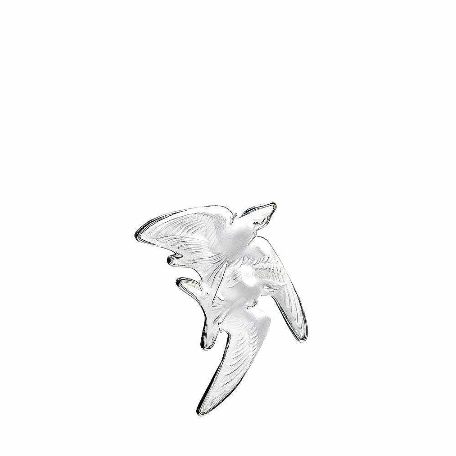 Brooches | Lalique Hirondelles Brooch Clear Crystal/ Silver