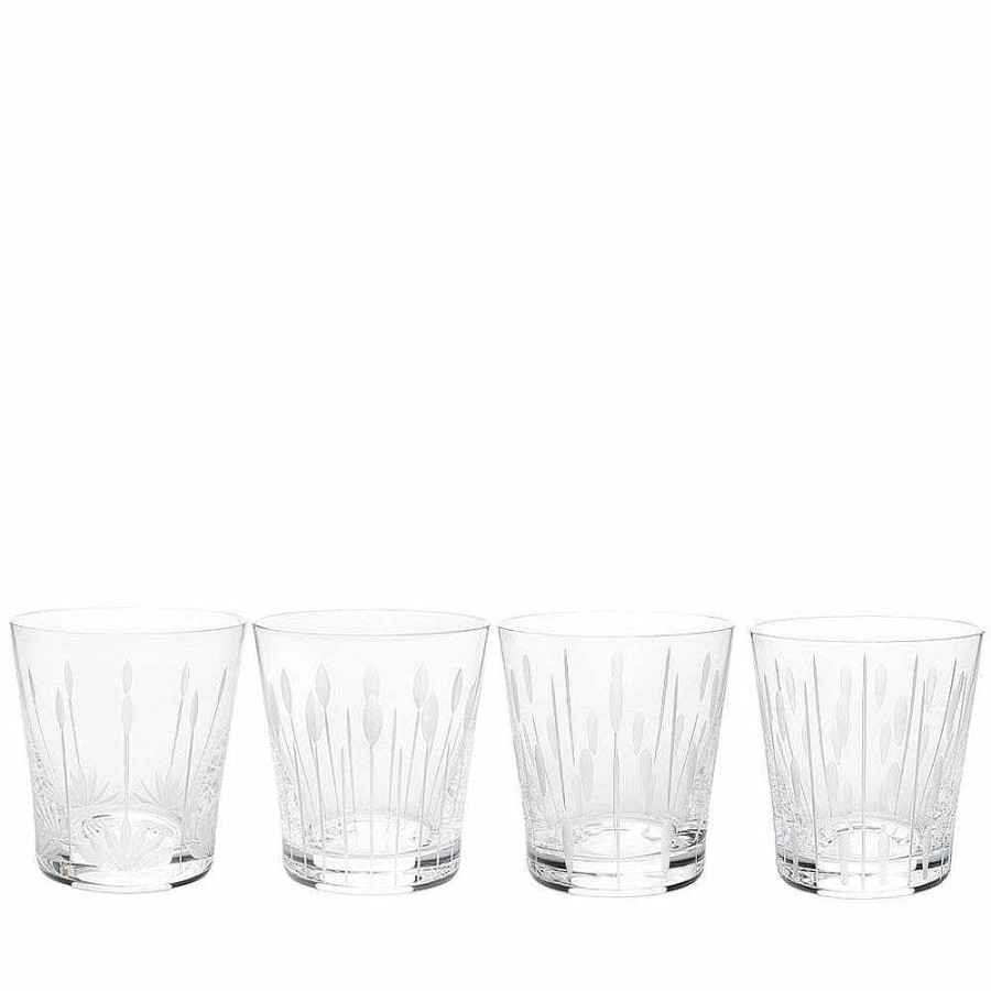 Glasses | Lalique Lotus, 4 Tumblers Set 20 Cl