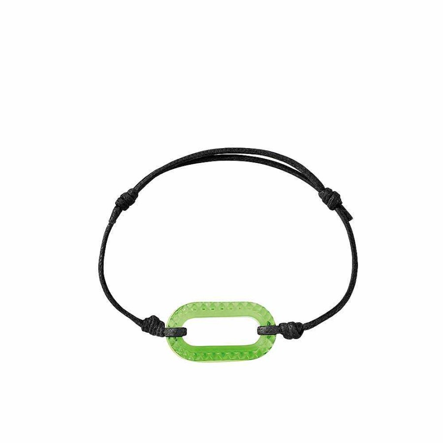 Bracelets | Lalique Empreinte Animale Cord Bracelet Green Crystal