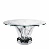 Tables | Lalique Cactus Round Table Clear And Black Crystal