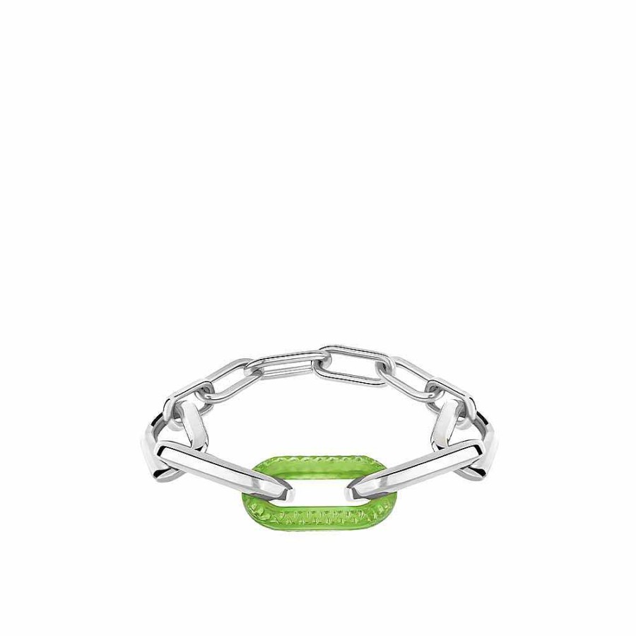 Bracelets | Lalique Empreinte Animale Bracelet Green Crystal/ Silver