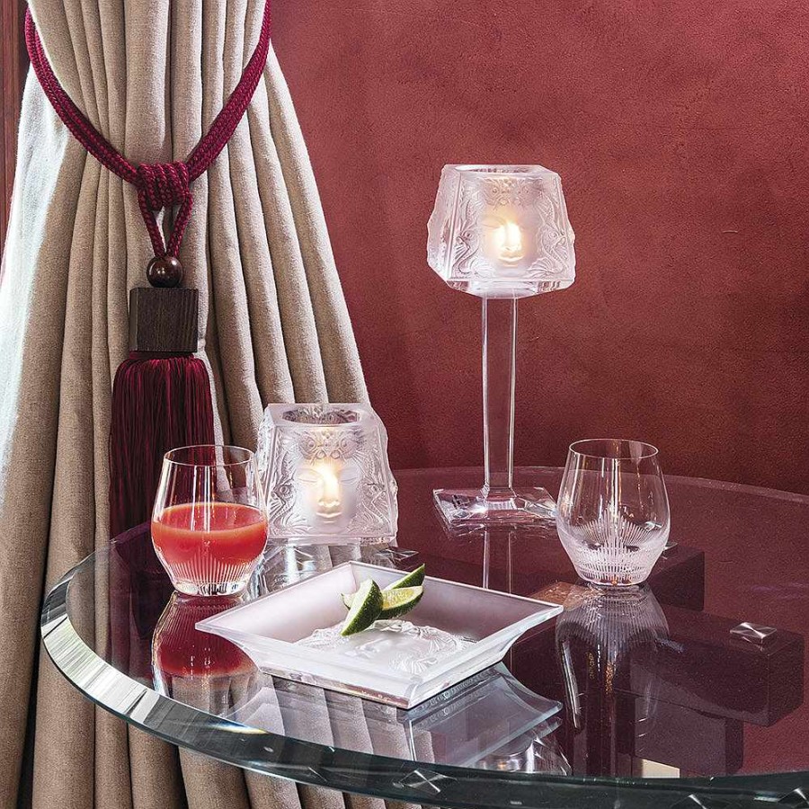 Candleholders & Votives | Lalique Masque De Femme On Foot Votive Clear Crystal